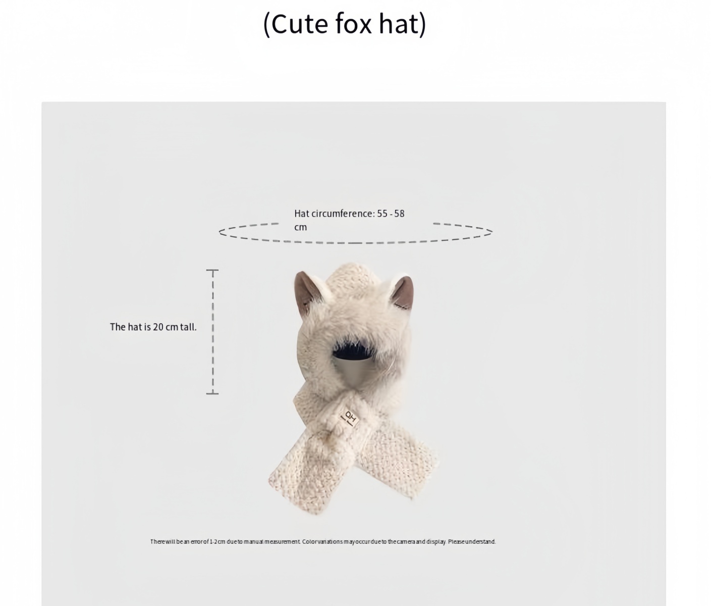 Cute Plush Hat Scarf Set Winter Thickened One-Piece Ear Protection Cap